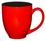 16 Oz. White In/Red Out Ceramic St Paul Bistro Mug