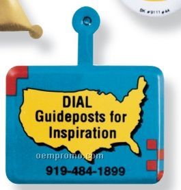 Rectangle Plastic Coated Metal Litho Tabs (1 1/2"X2")