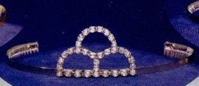 1 1/2" Austrian Crystal Rhinestone Tiara With 3 Semi Circles