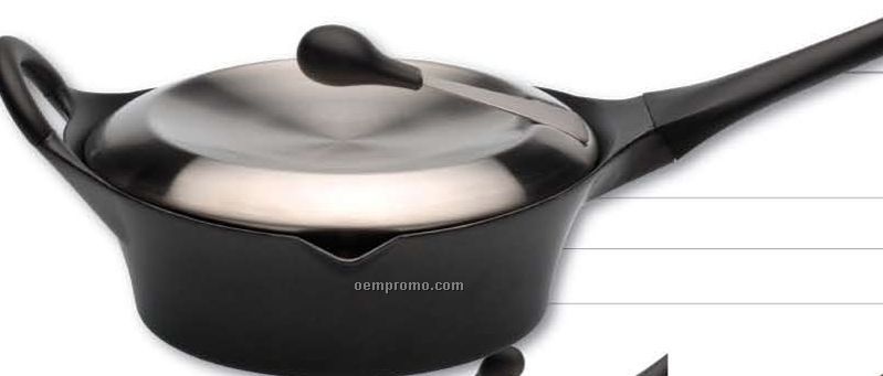 Auriga 11" Covered Deep Skillet With Detachable Handle
