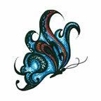 Stock Temporary Tattoo - Flat Butterfly (1.5"X1.5")