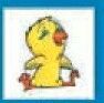 Bird Stock Temporary Tattoo - Sitting Chick (1.5"X1.5")