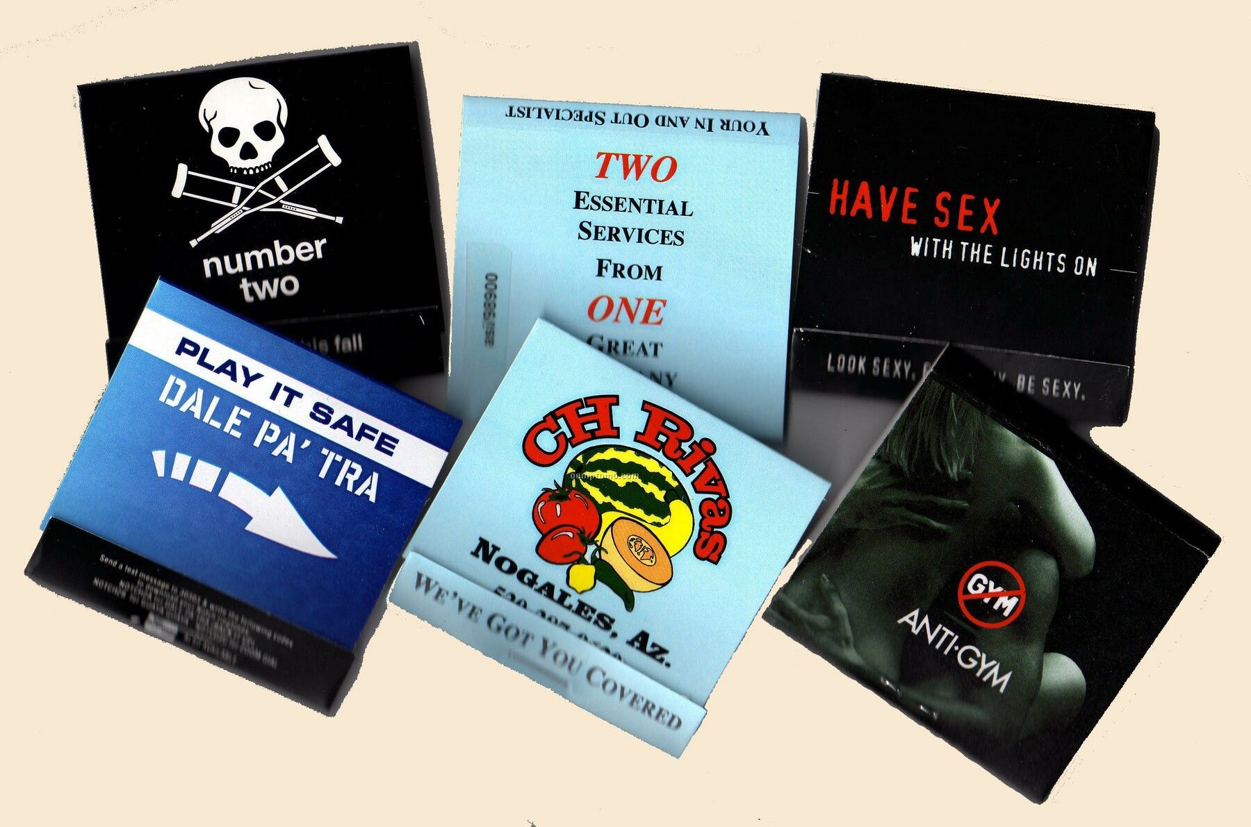 Custom Printed Matchbook Condoms W/ 4 Color Process 1 Side