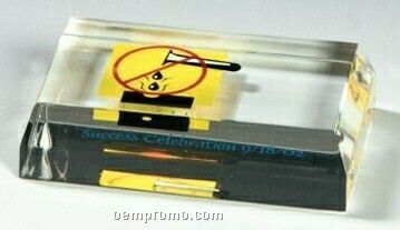 Lucite Emerald Cut Rectangle Stock Shape Embedment / Award