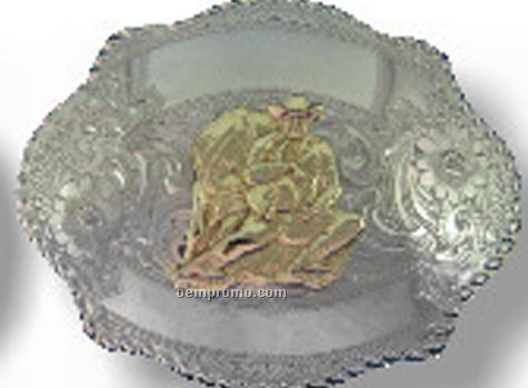 Scallop Edge Special Digitized Belt Buckle
