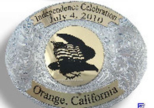Bright Nickel Plated Belt Buckle (3 7/8"X3")