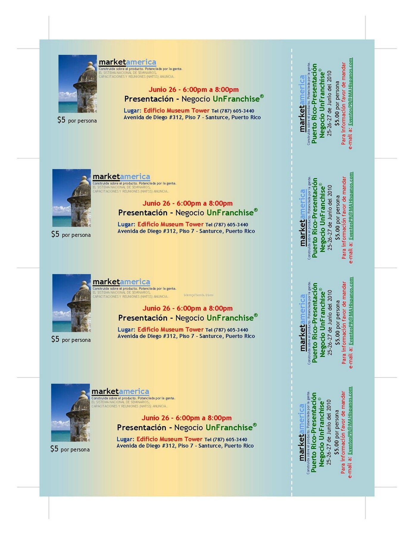 Chance To Win, Event Tickets (Full Color)