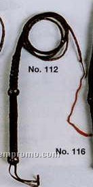 8' Braided Leather Bull Whip W/ Knotted Handle