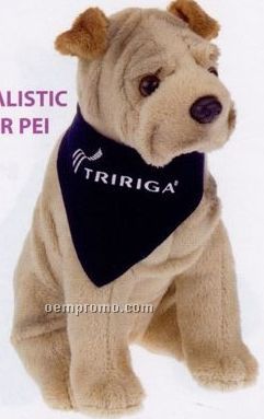 Realistic Shar Pei Stuffed Animal