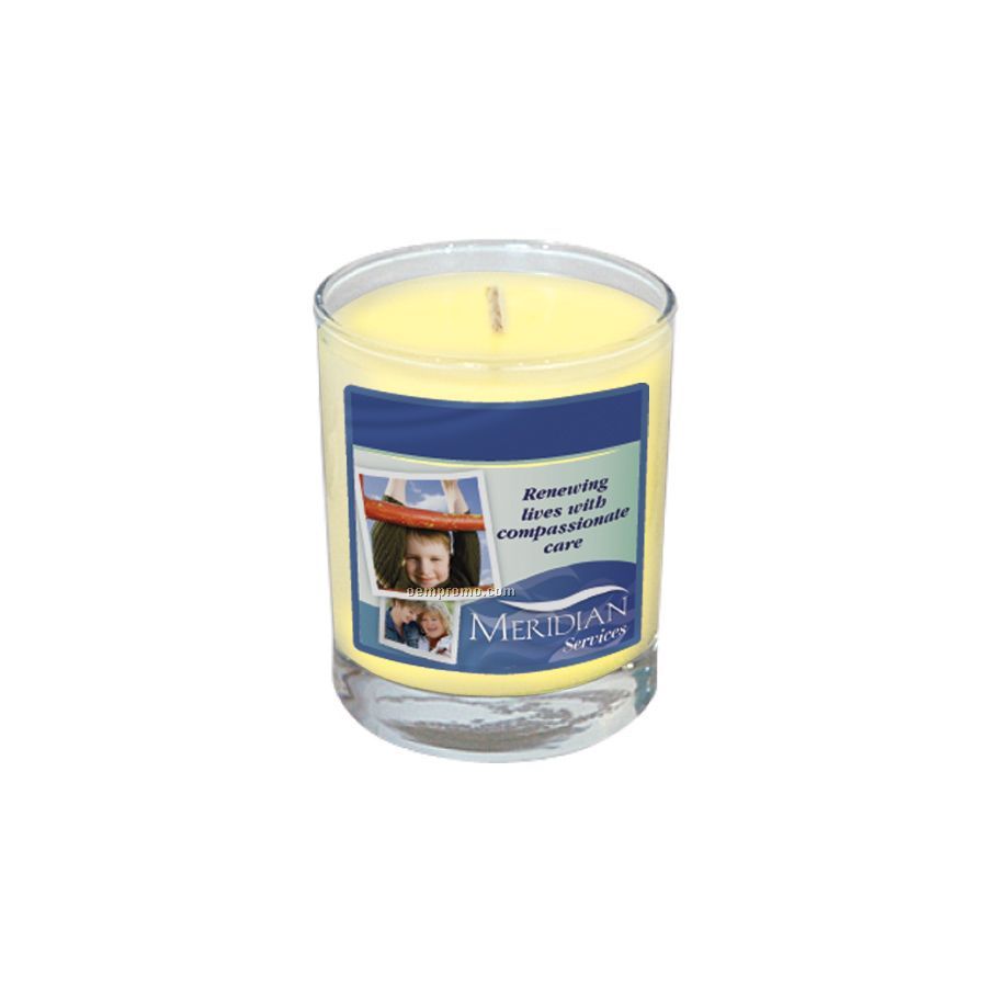 Lemon Chiffon Votive Glass Soy Candle