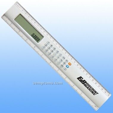 Aluminum Ruler/ Calculator/ World Time (12")