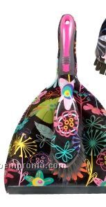Bright Flower Dust Pan W/ Hand Broom