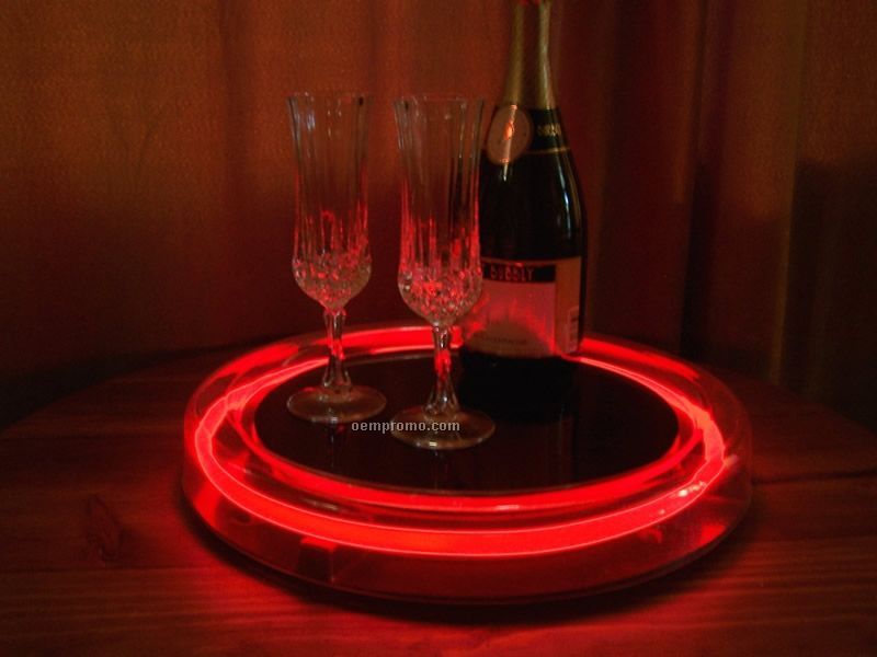 Red Round Light Up Serving Tray W/ 8 AA Battery Power,China Wholesale Red Round Light Up Serving