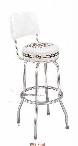Back Single Ring Bar Stool W/ Seat, Band & Back-1 Side Logo