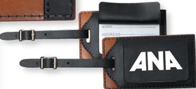 Two Tone Leatherette Tan Luggage Tag (Overseas 8-10 Weeks)