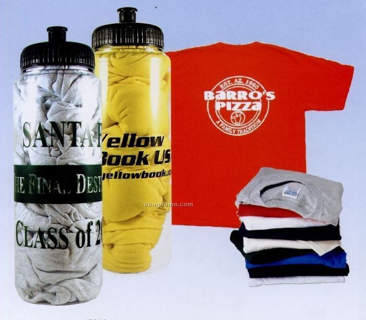 32 Oz. Crystal Clear Sport Bottle Stuffed W/T-shirt 32 Oz. Crystal Clear Sport Bottle Stuffed W/T-shirt