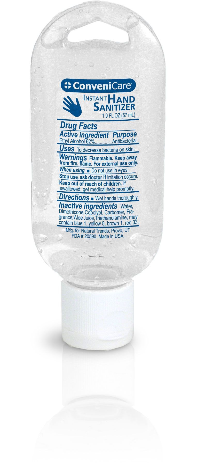 Instant Hand Sanitizer Gel - Stock 1.9 Oz. Keychain Bottle