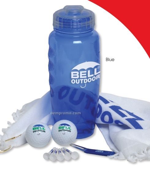 Poly Cool Bottle Golf Kit W/ 2 Pinnacle Gold Precision Golf Balls