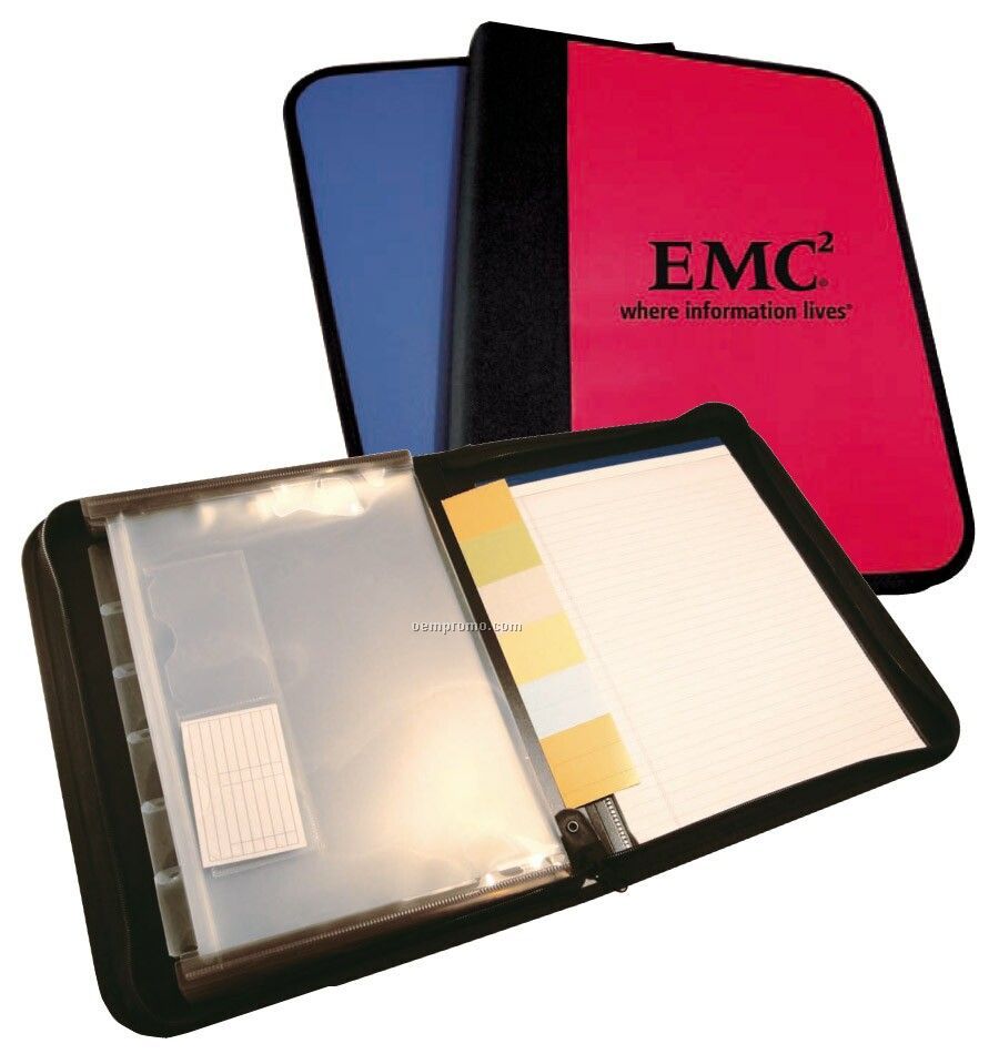 Expanding File Two Tone W/ Zipper Closure & Fabric Cover