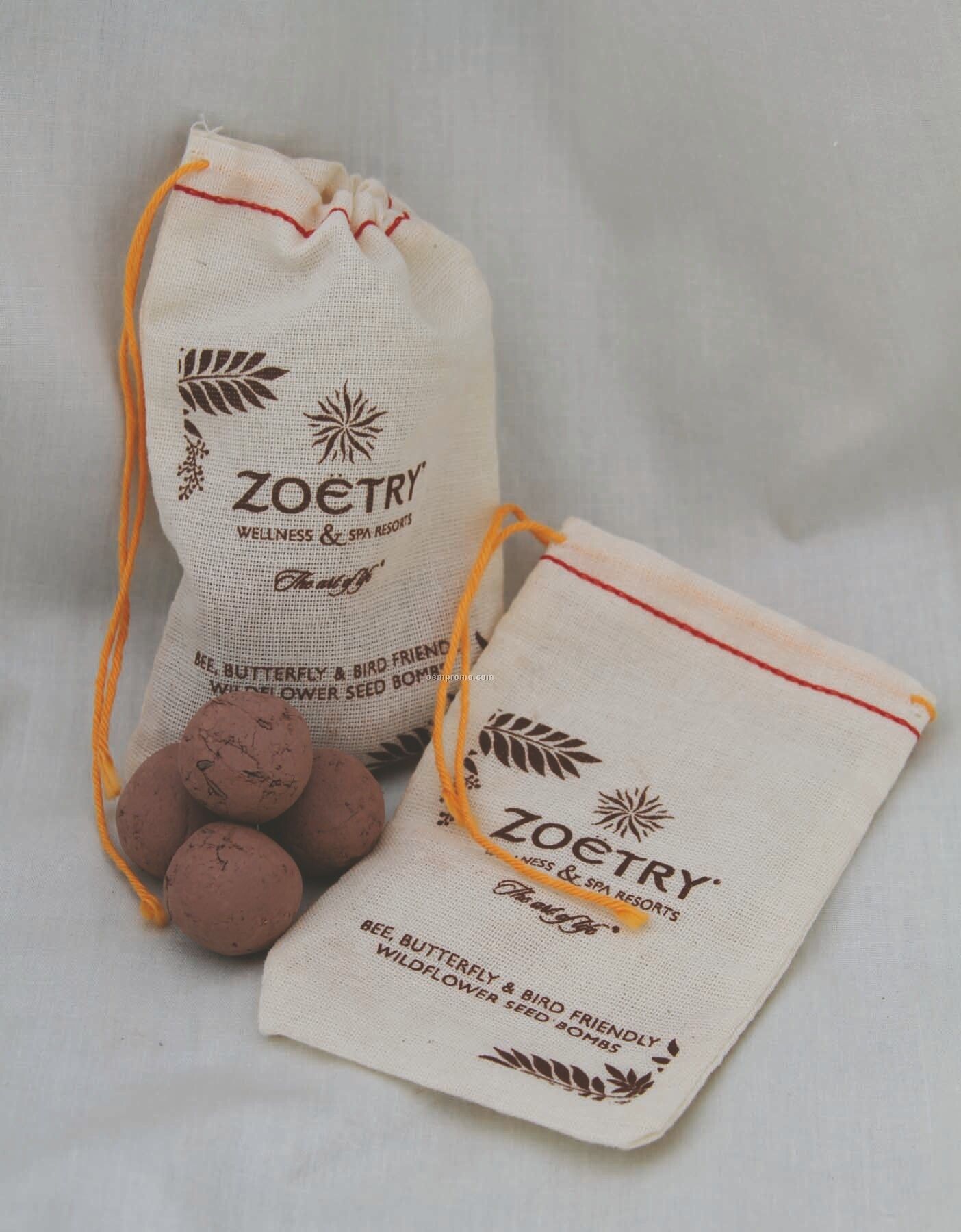 Wildflower Seed Bombs In Natural Cotton Bag (5 Pack)