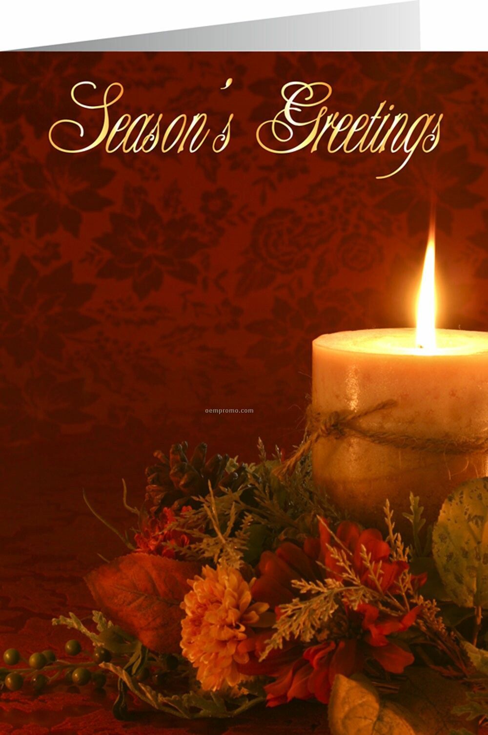 Floral Candle Season's Greetings Holiday Card,China Wholesale Floral