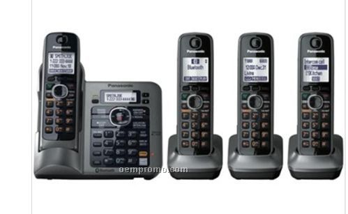 Panasonic Link To Cell Bluetooth Cordless W/ 4 Handsets