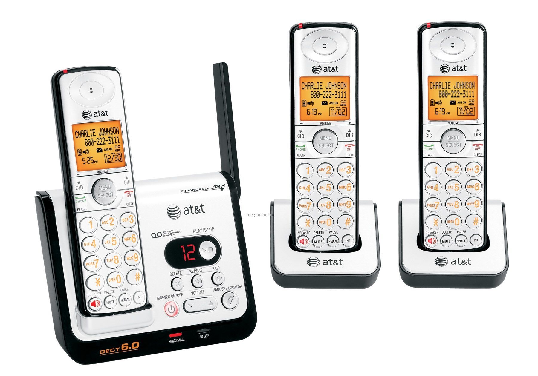 At&T Expandable Dect 6.0 Digital Three Handset Answering System