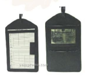 Black Score Card Holder W/ Tag, Pen Loop & Business Card Window