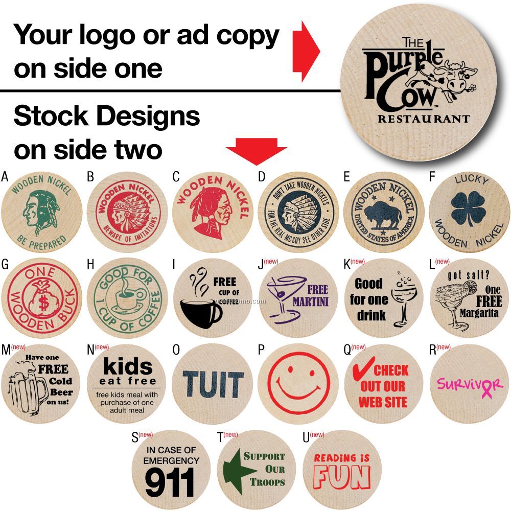 Wooden Nickel (1 1/2" Dia)