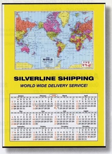 Jumbo World Map Wall Calendar (28"X40")