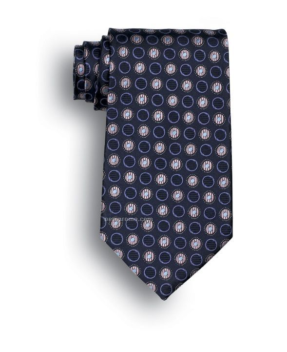Wolfmark Ellison Bay Silk Tie - Navy Blue