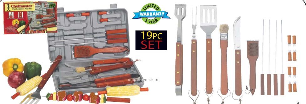Chefmaster 19 PC Barbeque Tool Set