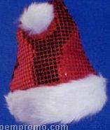 Red Sequin Santa Cap
