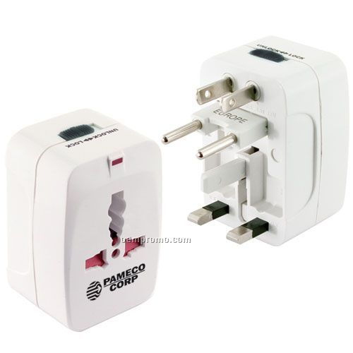Universal Travel Adaptor Plug With Storage Pouch