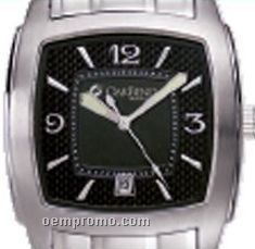 Pedre Men's Black Dial Triumph Metal Watch W/ Stainless Steel Bracelet