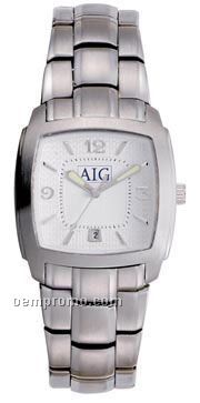 Pedre Men's White Dial Triumph B Metal Watch W/ Stainless Steel Bracelet