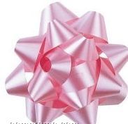 Pre-assembled Metallic Star Bow W/ 1/2" Ribbon - 2 3/4" Diameter