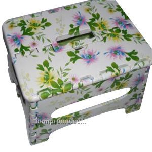 Floral Pattern Folding Stool