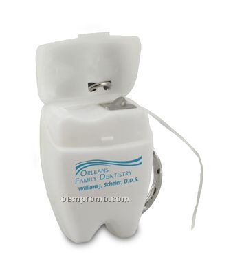 Tooth Shaped Dental Floss Keychain