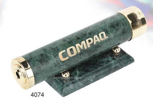 6-1/2"X1-1/4" Green Marble Kaleidoscope W/ Marble Base (Screened)