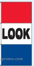 Single Face Stock Message Rotator Drape Flags - Look