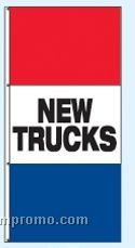 Single Face Stock Message Rotator Drape Flags - New Trucks