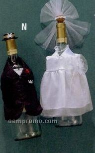Bride & Groom Bottle Bib Set