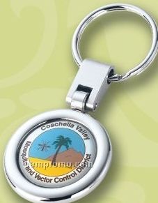 Shiny Nickel Swivel Rotating Split Key Ring (Full Color Photo Imaging)