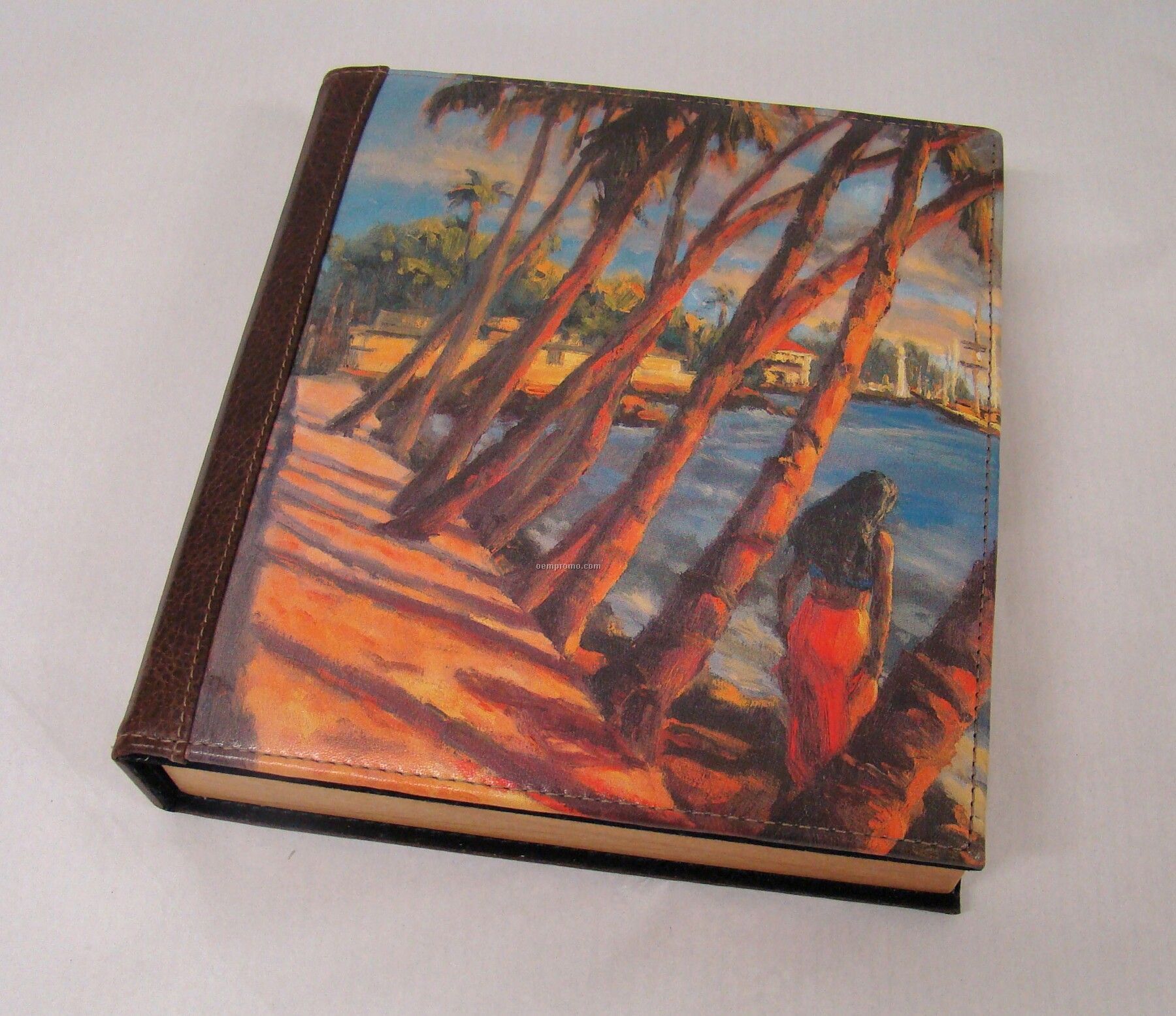 Small Padded Genuine Leather & Wood Photo Album