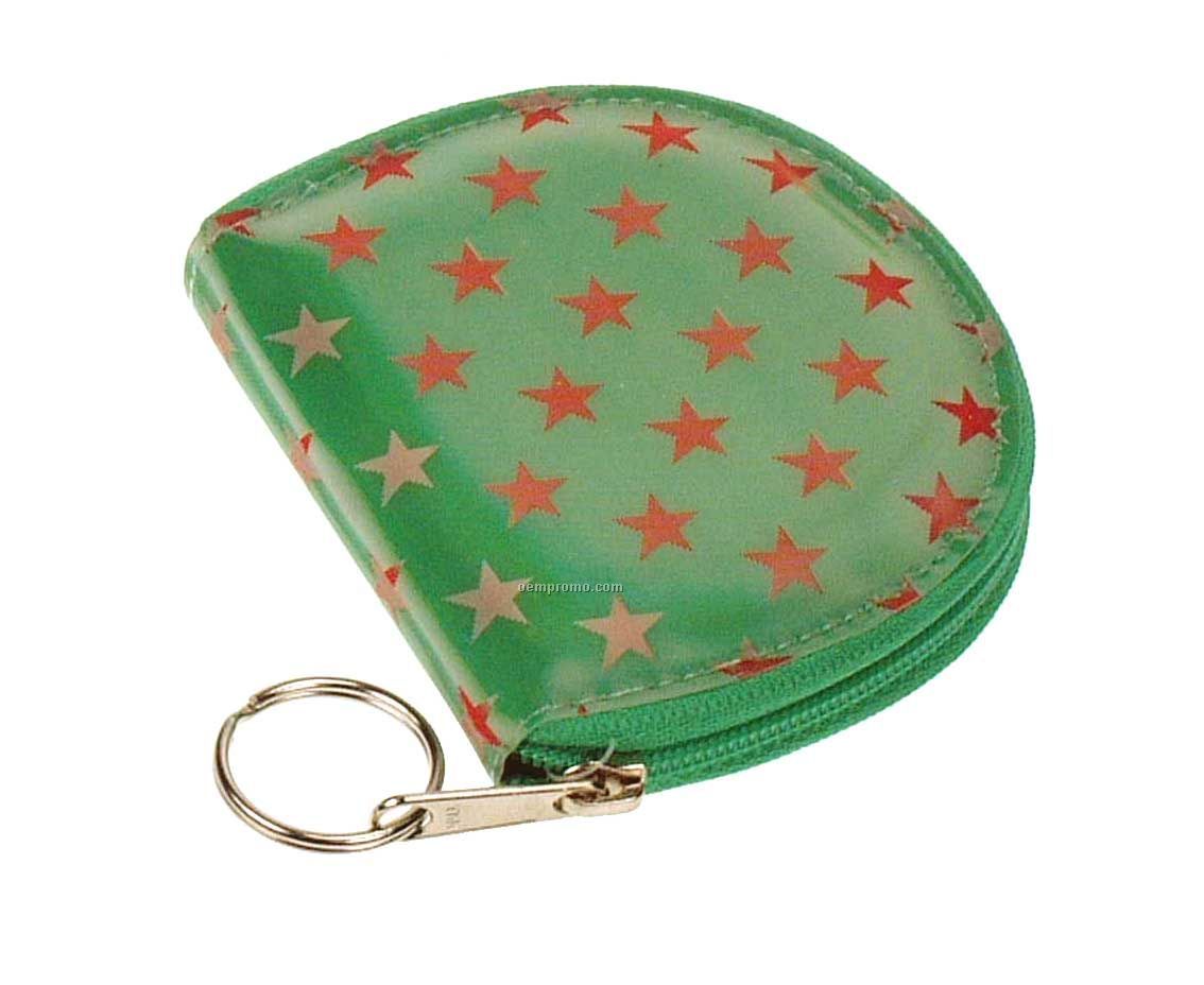 Round Coin Purse W/3d Lenticular Animated Stars (Blanks)