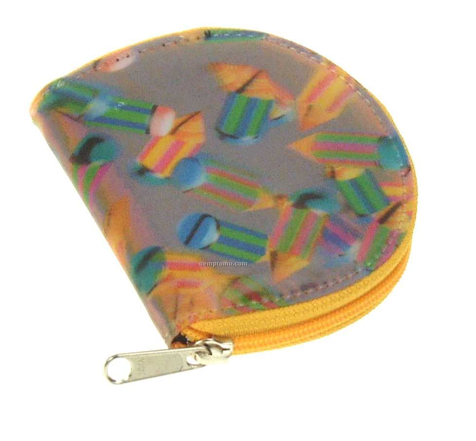 Round Coin Purse W/3d Lenticular Pencils Print (Custom)