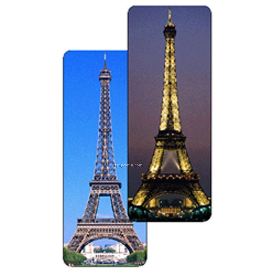 3d Lenticular Magnetic Bookmark (Stock) Eiffel Tower
