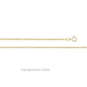 Ladies' 7" 14ky 1-1/4mm Lasered Titan Gold Rope Chain Bracelet