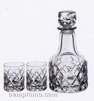 Sofiero Crystal Dof Glasses & Decanter Set By Gunnar Cyren